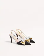 Valentino Bowow Slingback Pumps In Moirè Fabric 85Mm - Image 6